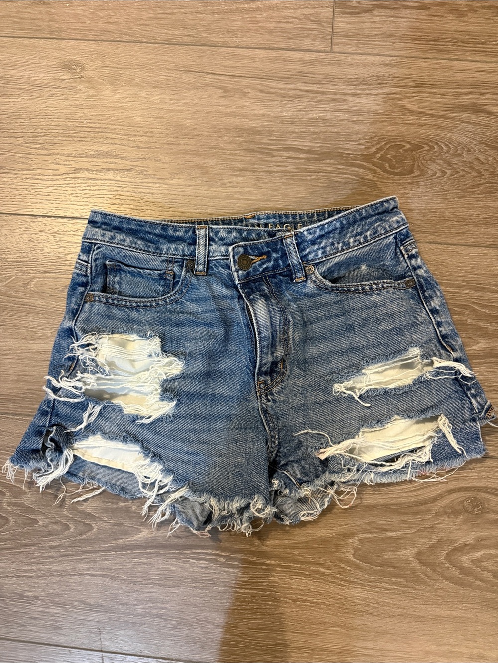 American Eagle Outfitters Distressed Denim Cutoff Shorts - Blue